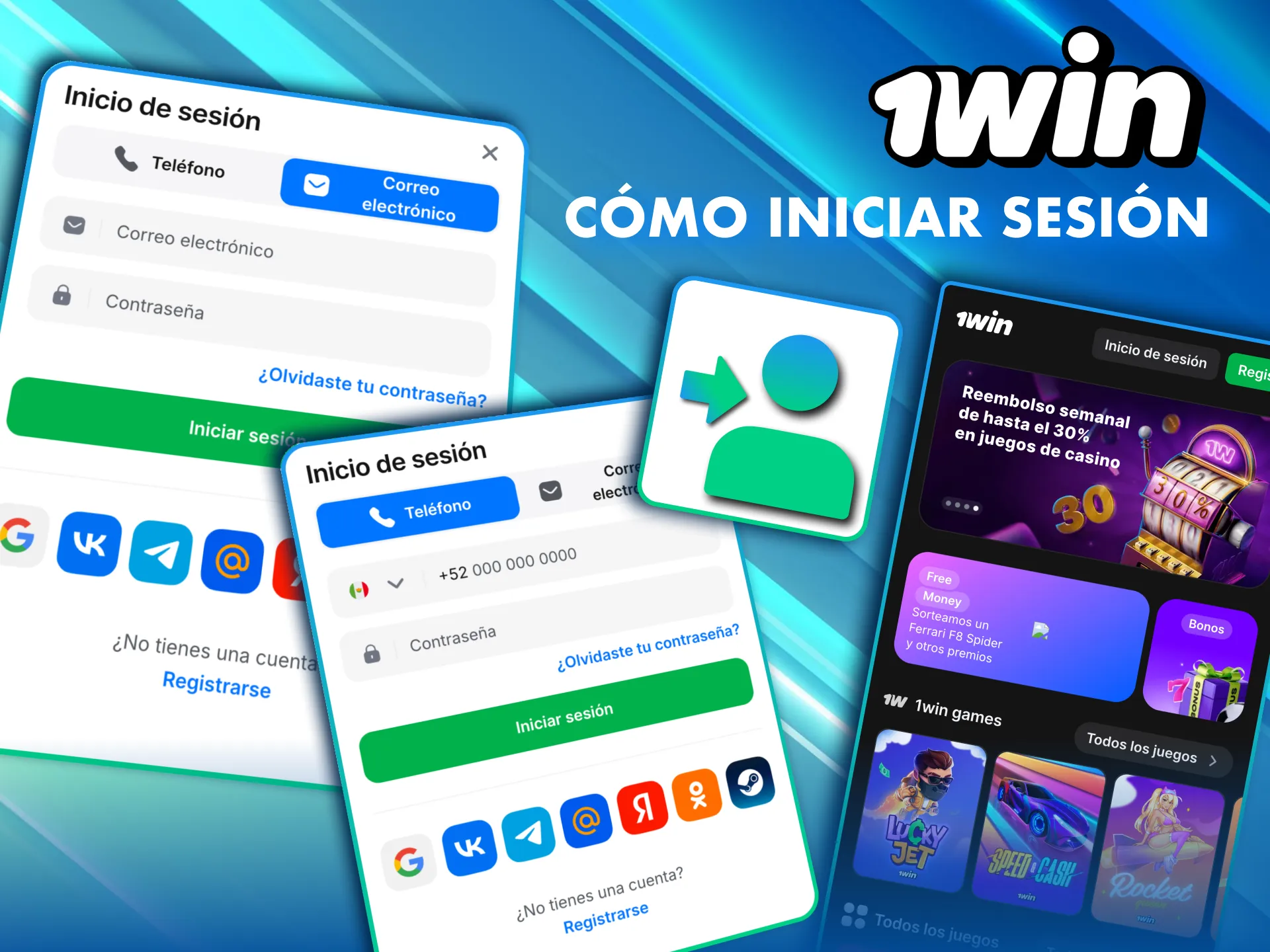 Inicia sesión en 1Win México desde web o app.