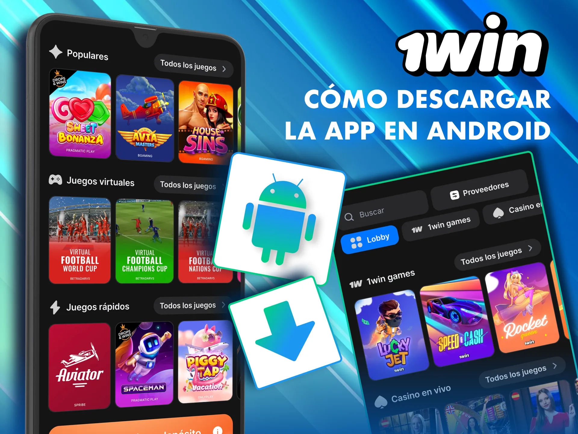 Instala la app 1Win en Android desde el sitio oficial.