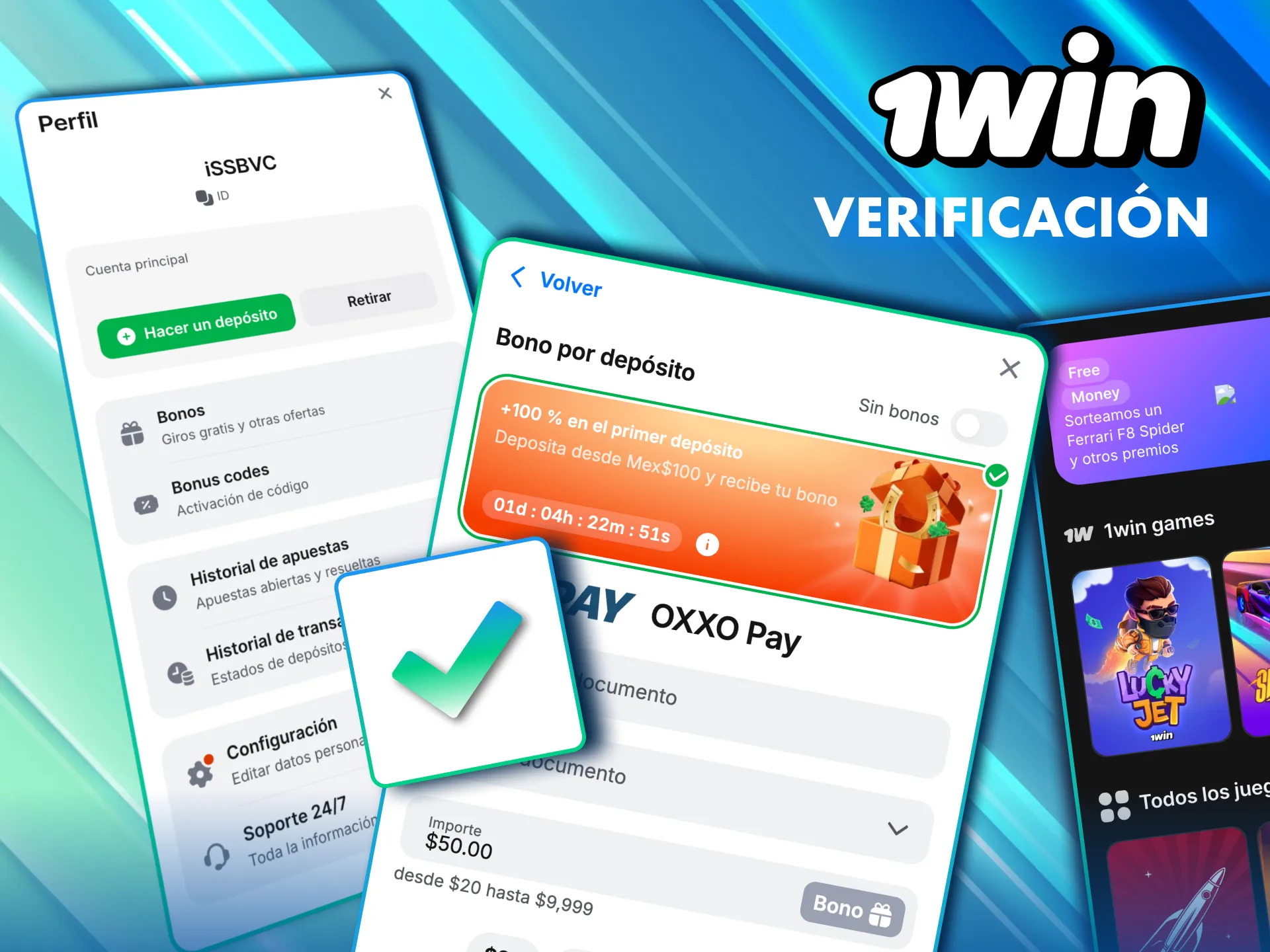 Verifica tu cuenta en 1Win México para retirar fondos con seguridad.